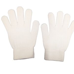White Knit Gloves One Size Like New